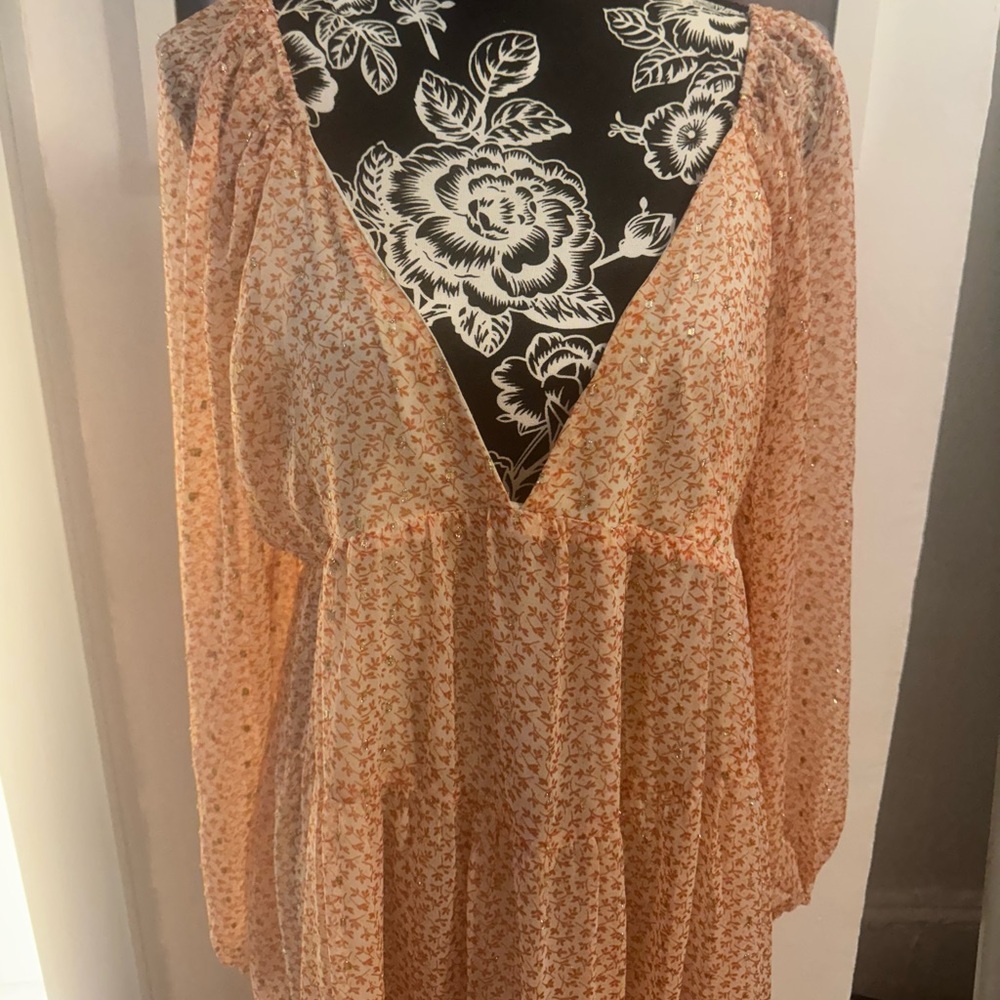 ASOS Floral Maxi Dress in Peach - Picture 4 of 5